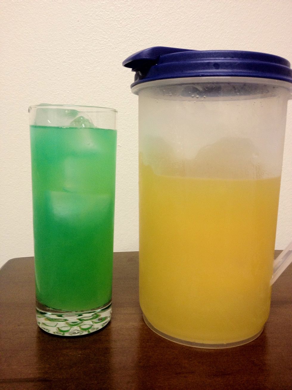 Top off the glass with yummy Pineapple Juice. :)