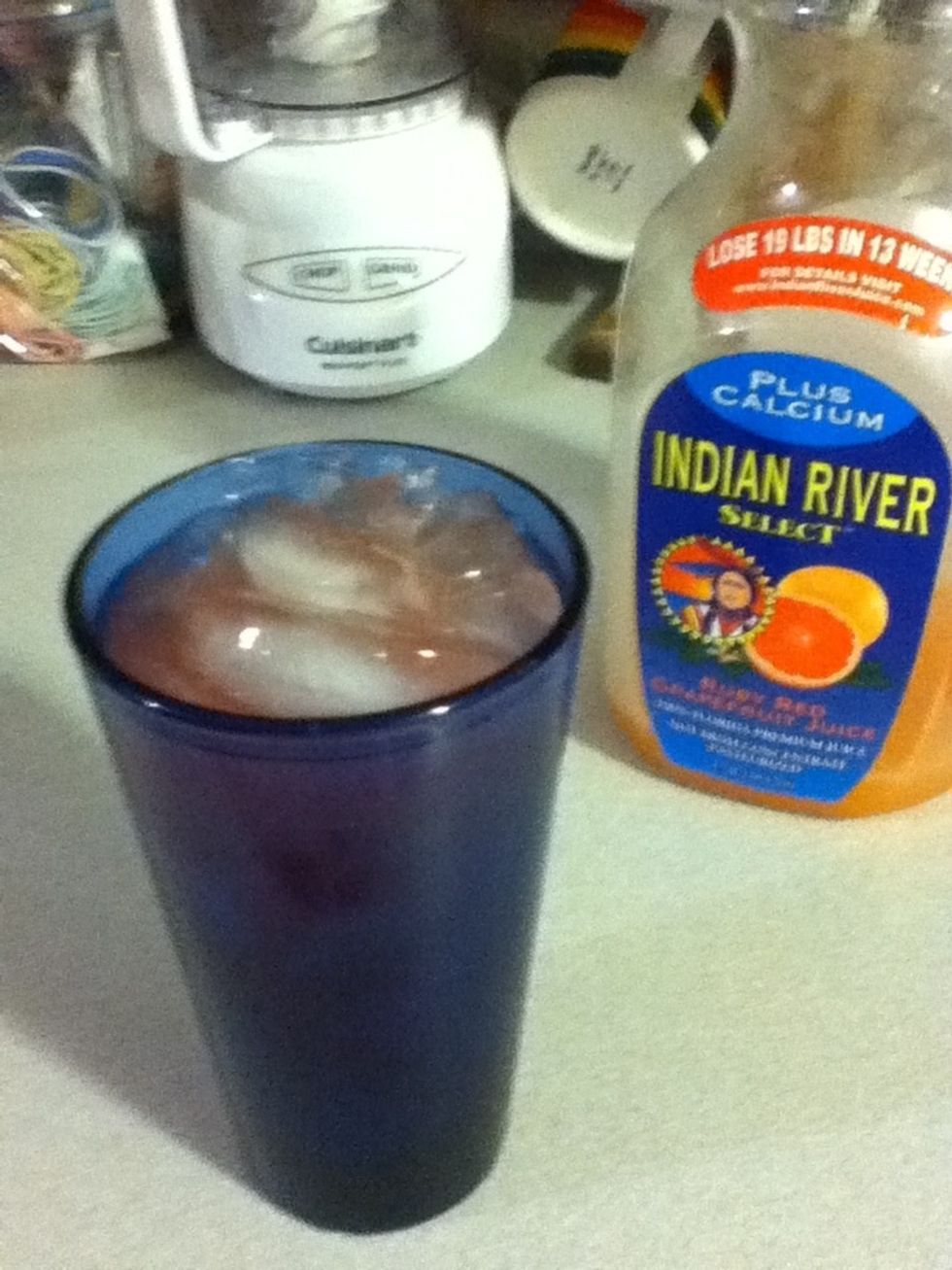 Top off with grapefruit. Use the pulpy stuff, it makes your night of drinking into a nutritious experience.