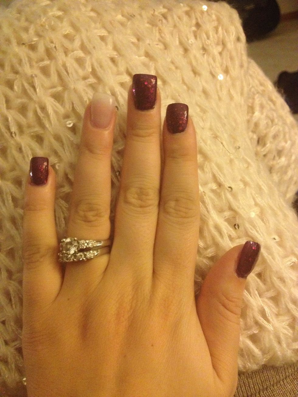 Top purple nails with purple glitter !