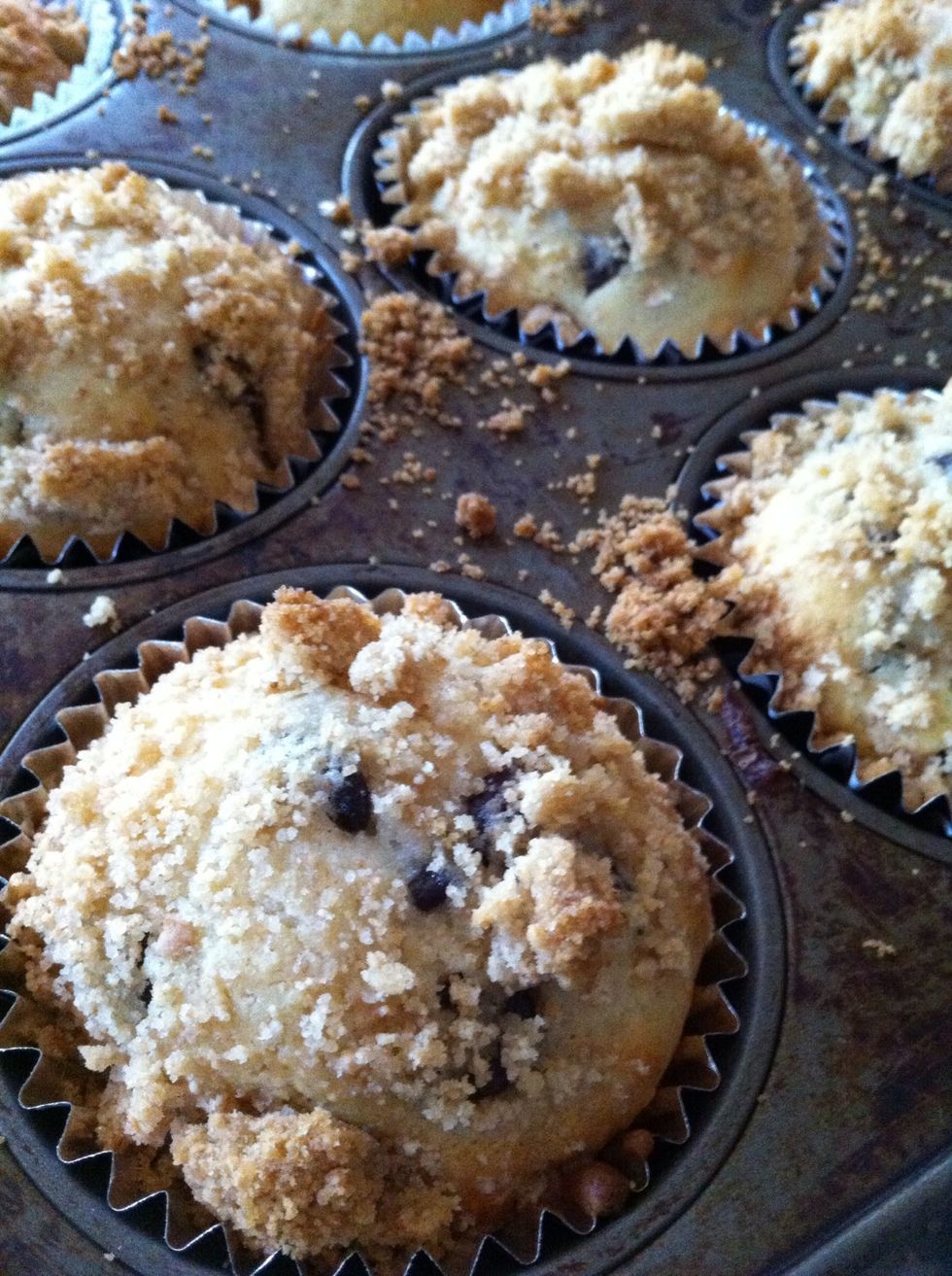 Top the muffins and Bake about 15-17 minutes at 400