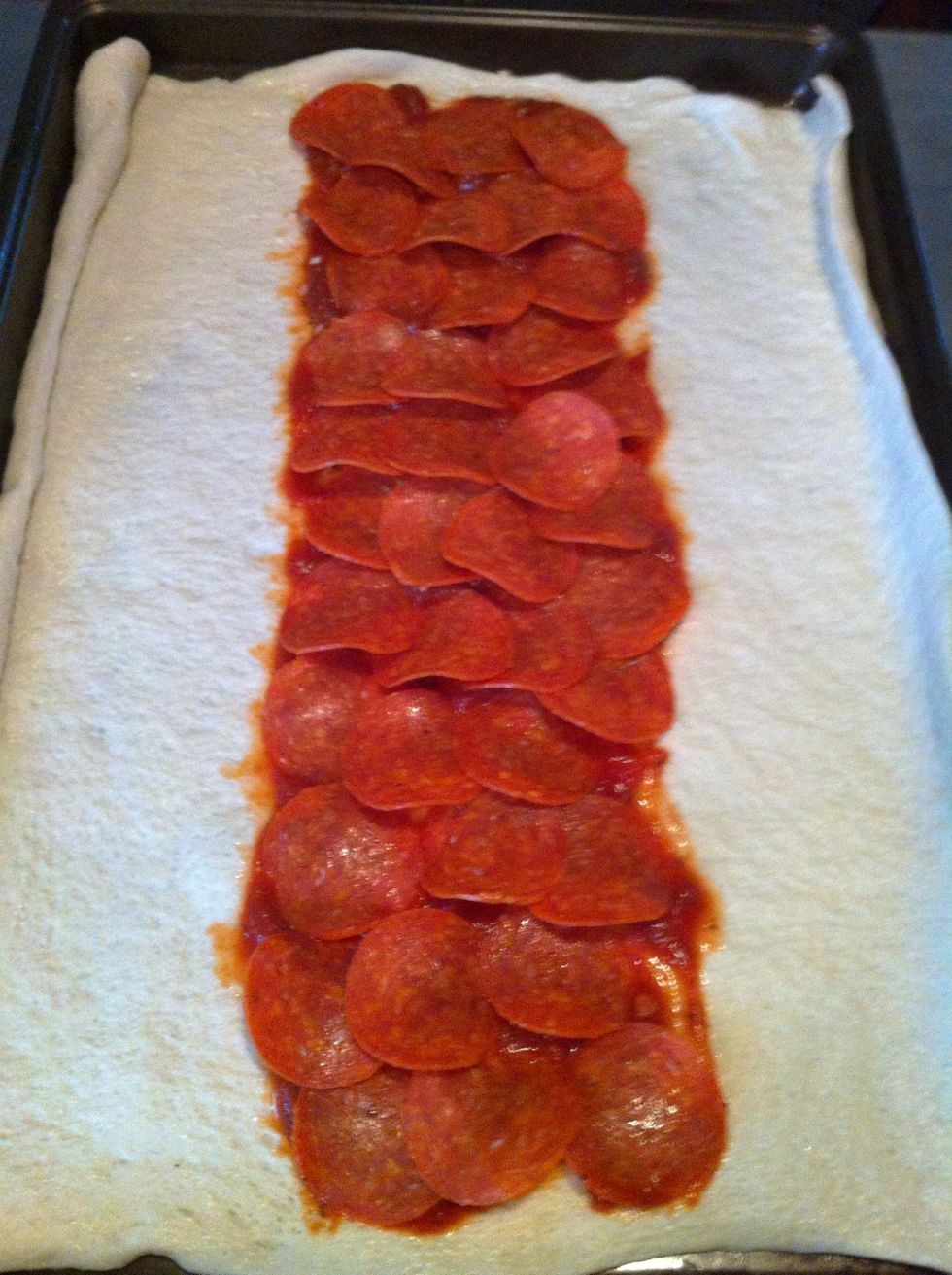 Top with as much pepperoni or other toppings as you like... Get creative!