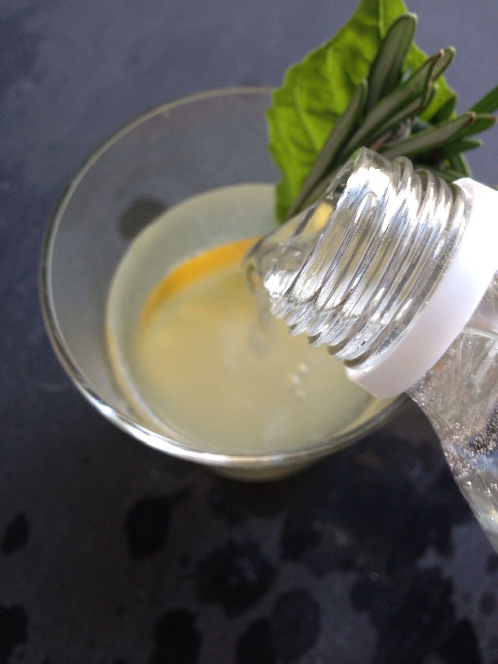 Top with club soda.