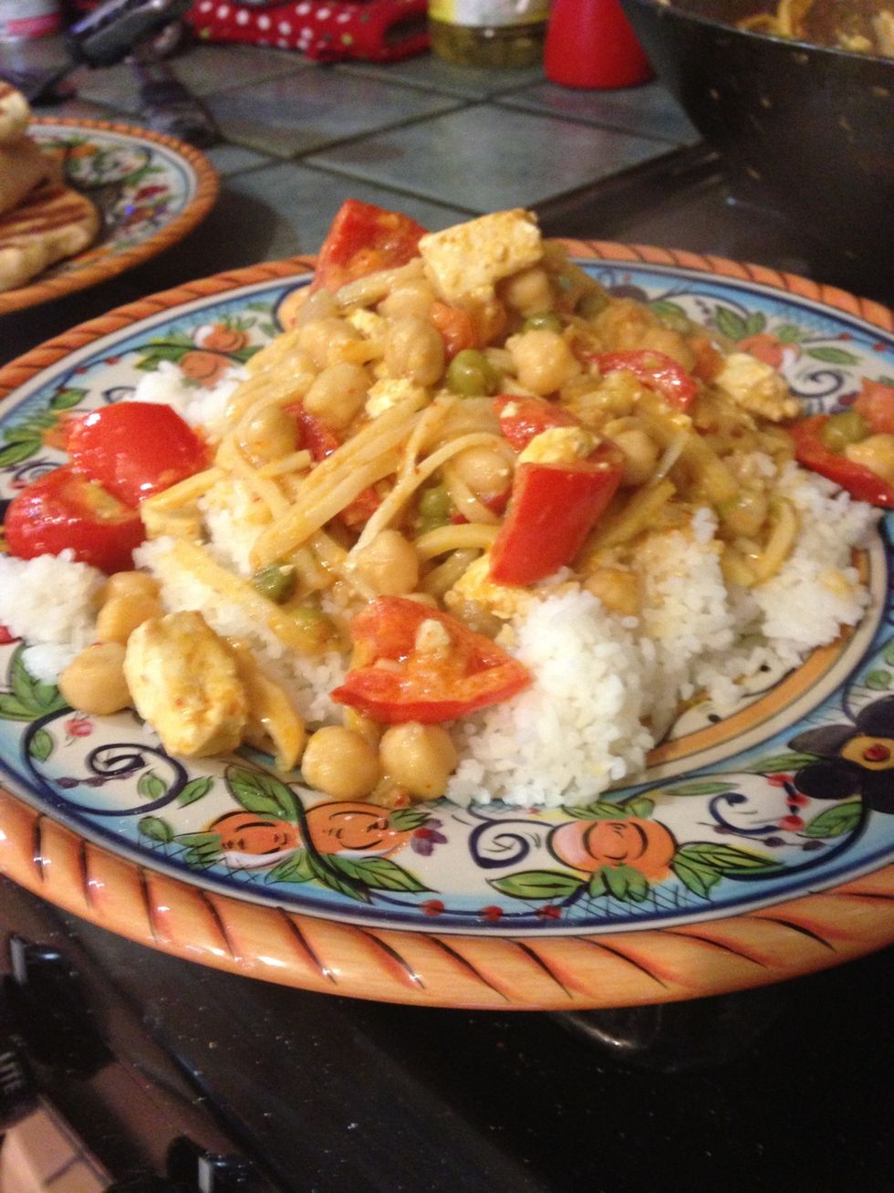 Top with curry or whatever else you like to eat with rice. I usually don't make the rice until I know the rest of my food is almost done.