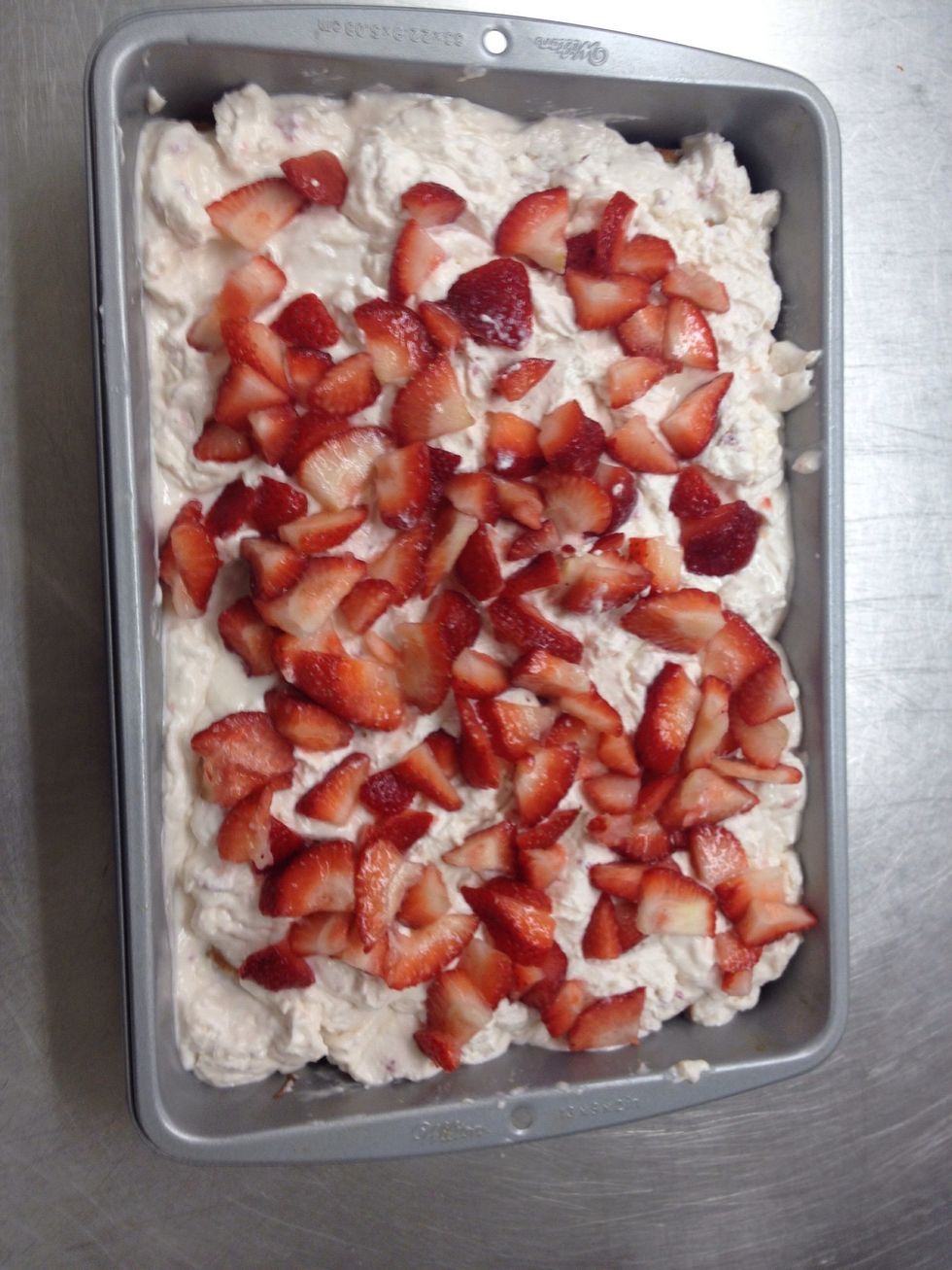 Top with Fresh cut up strawberries