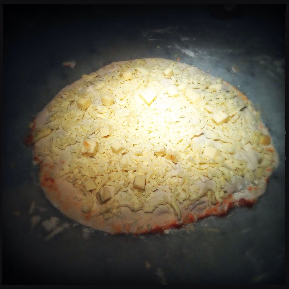 Top with mozzarella & fontina cheese