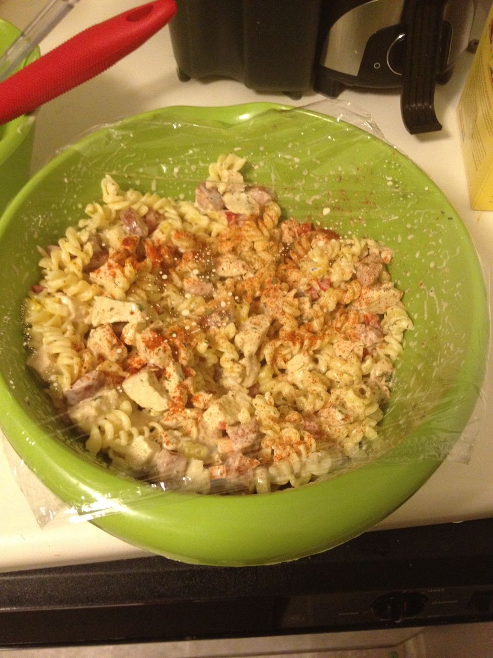 Top with paprika and chill for 30 min or for best results over night
