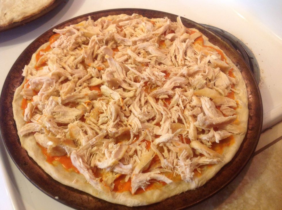 Top with shredded chicken.