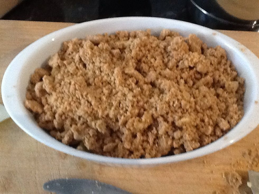 Top with the crumble mixture
