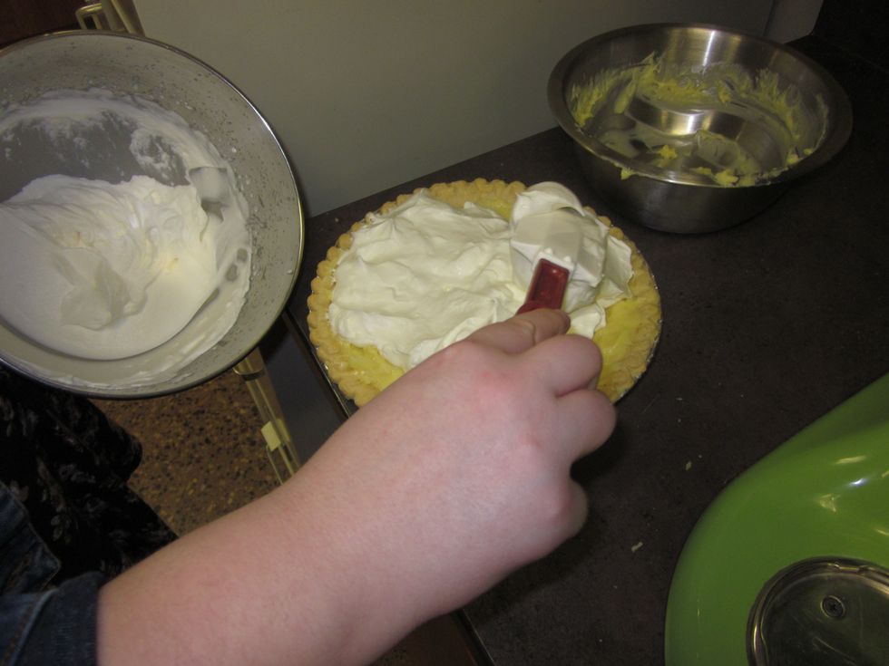 top with whipped cream evenly