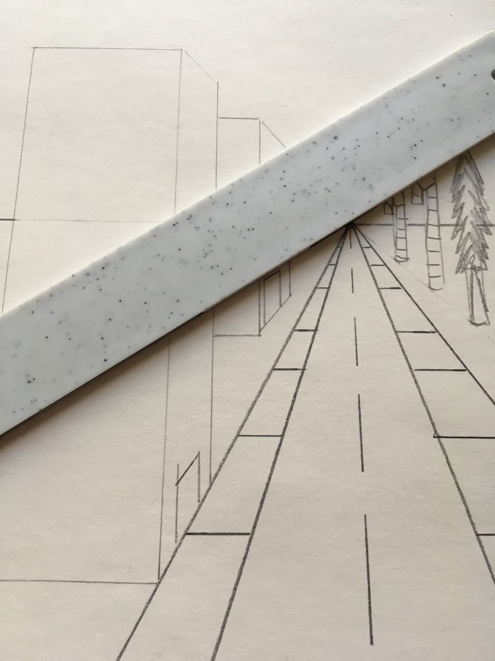 Tops of doors go to the vanishing point.