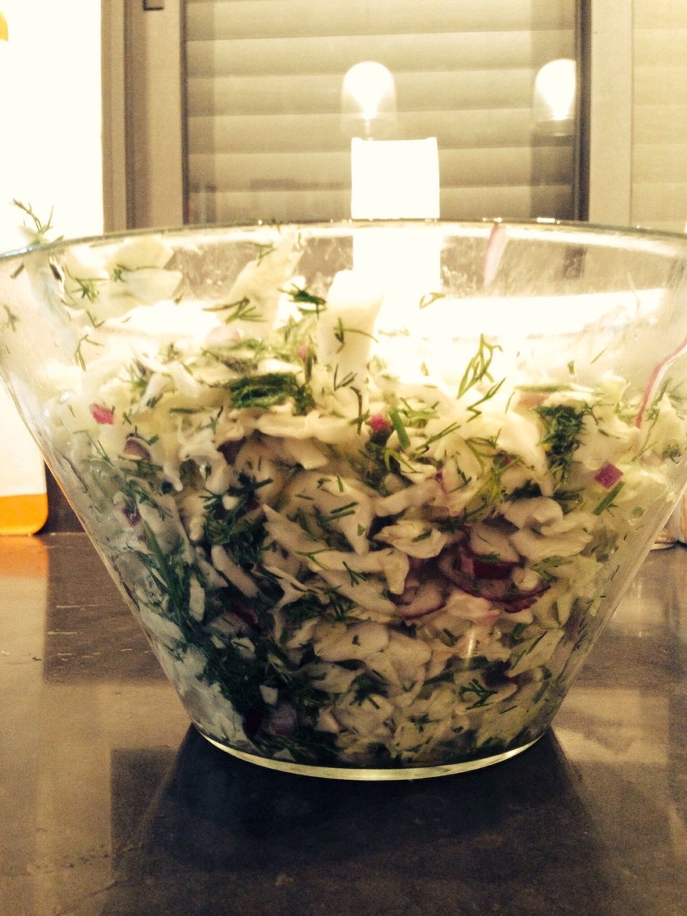 Toss all the ingredients together in a huge bowl