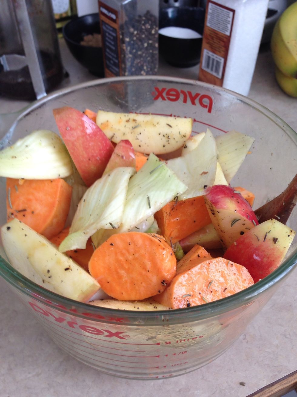 Toss in oil with seasonings.