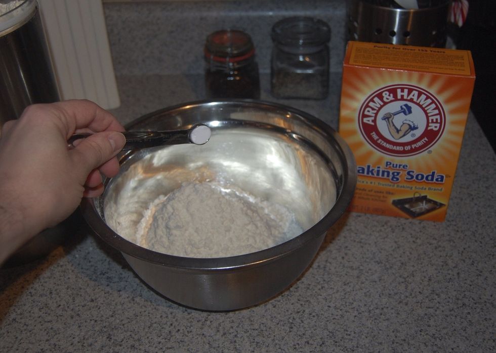 Toss in the baking soda and mix it all together.