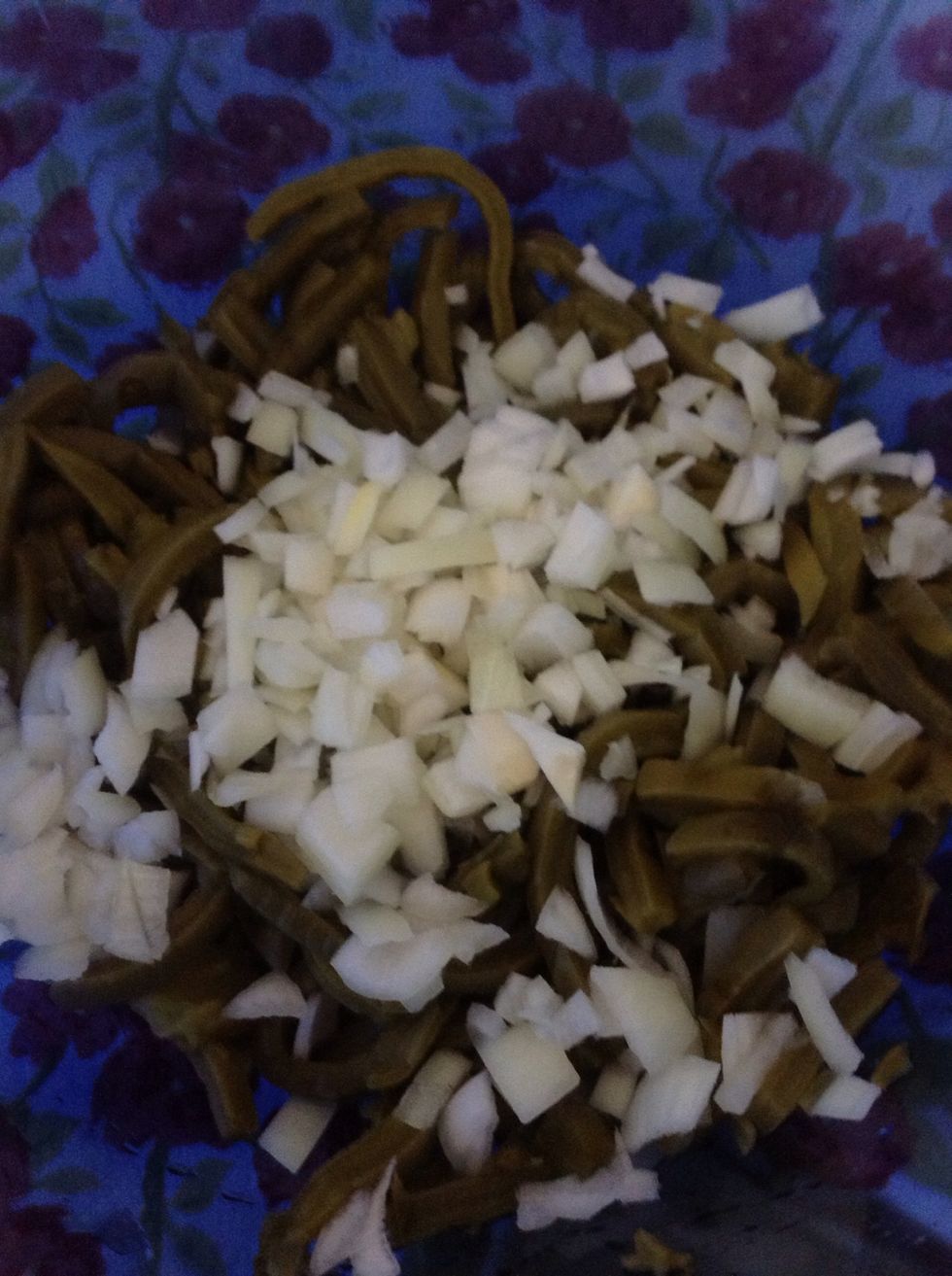 Toss it into the bowl with the nopales.