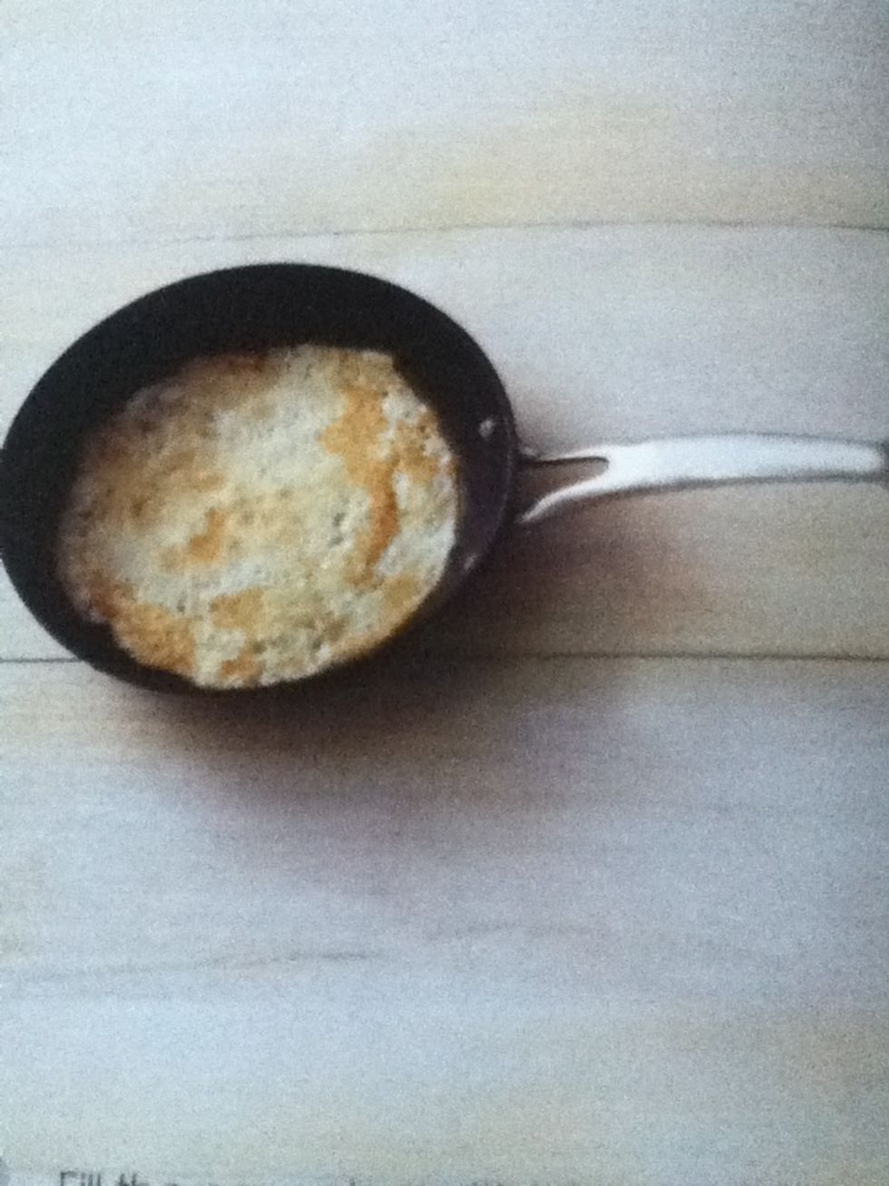 Toss or turn the pancake and cook until golden on the other side