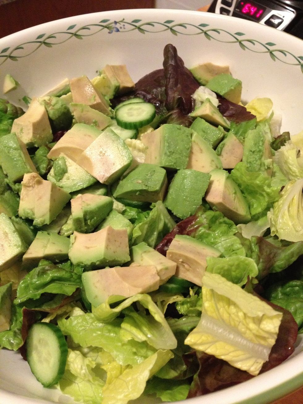 Toss salad with dressing and serve!