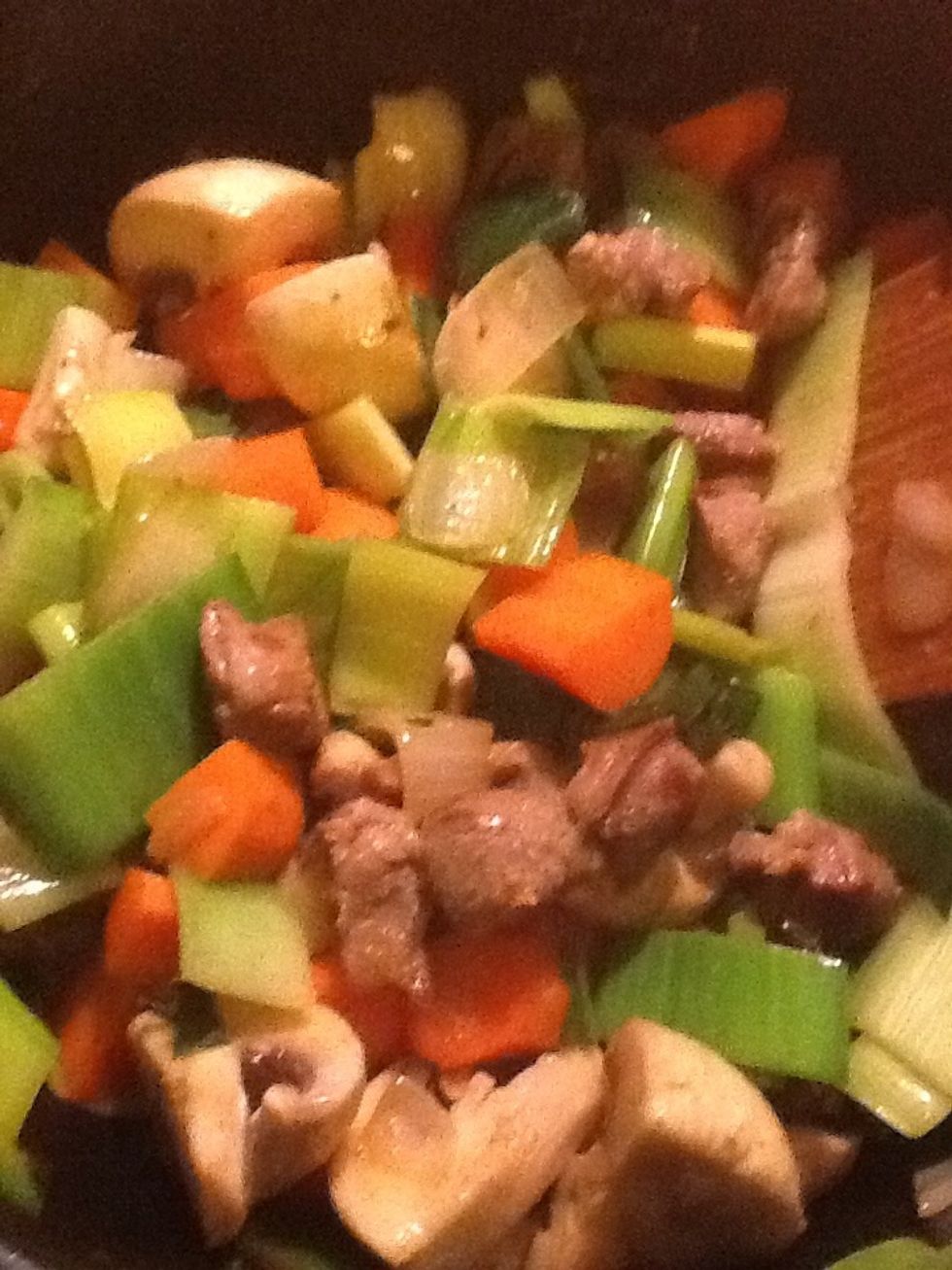 Toss them until they are all coated in juices