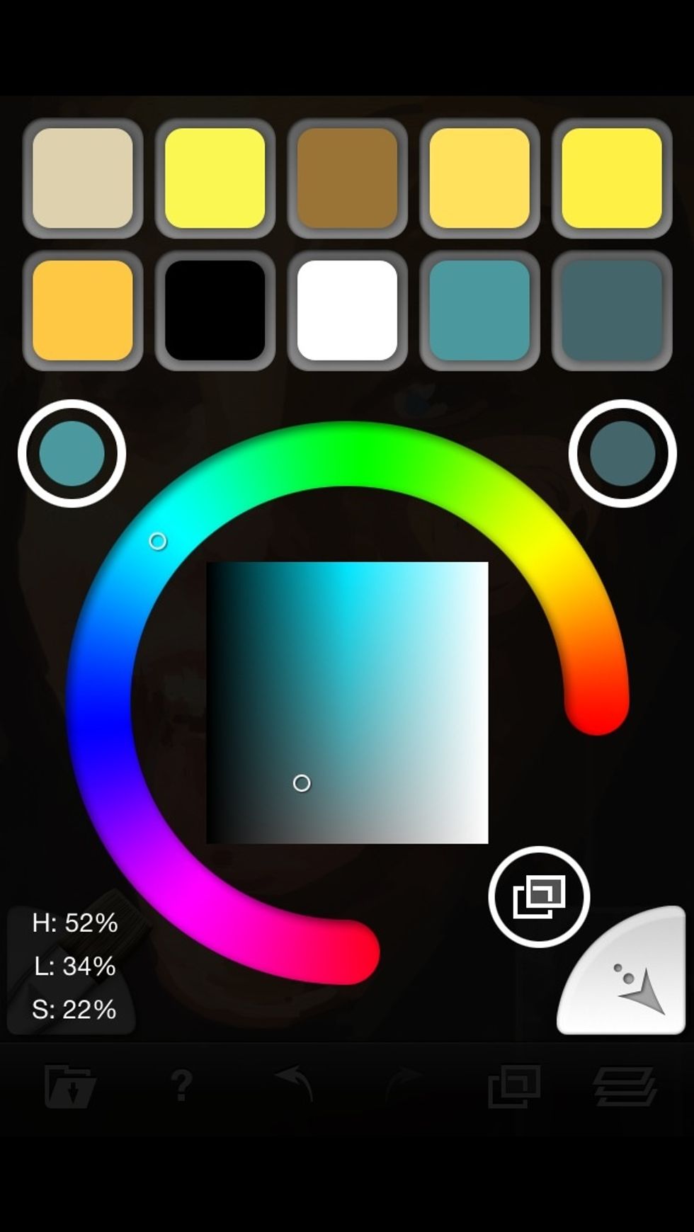 Touch any color and then the return button in the lower right corner.