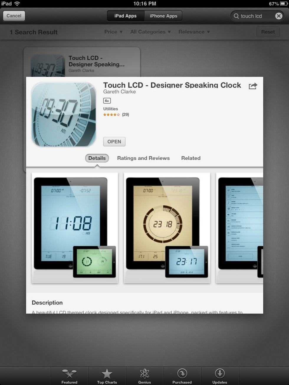 TOUCH LCD: Nightstand clock