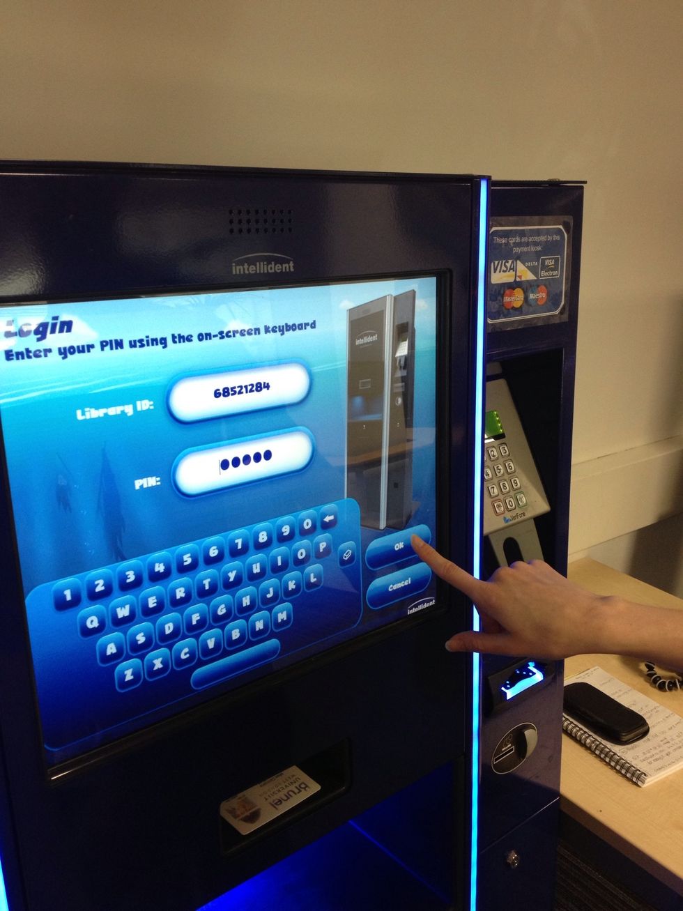 Touch 'OK' to enter your details.