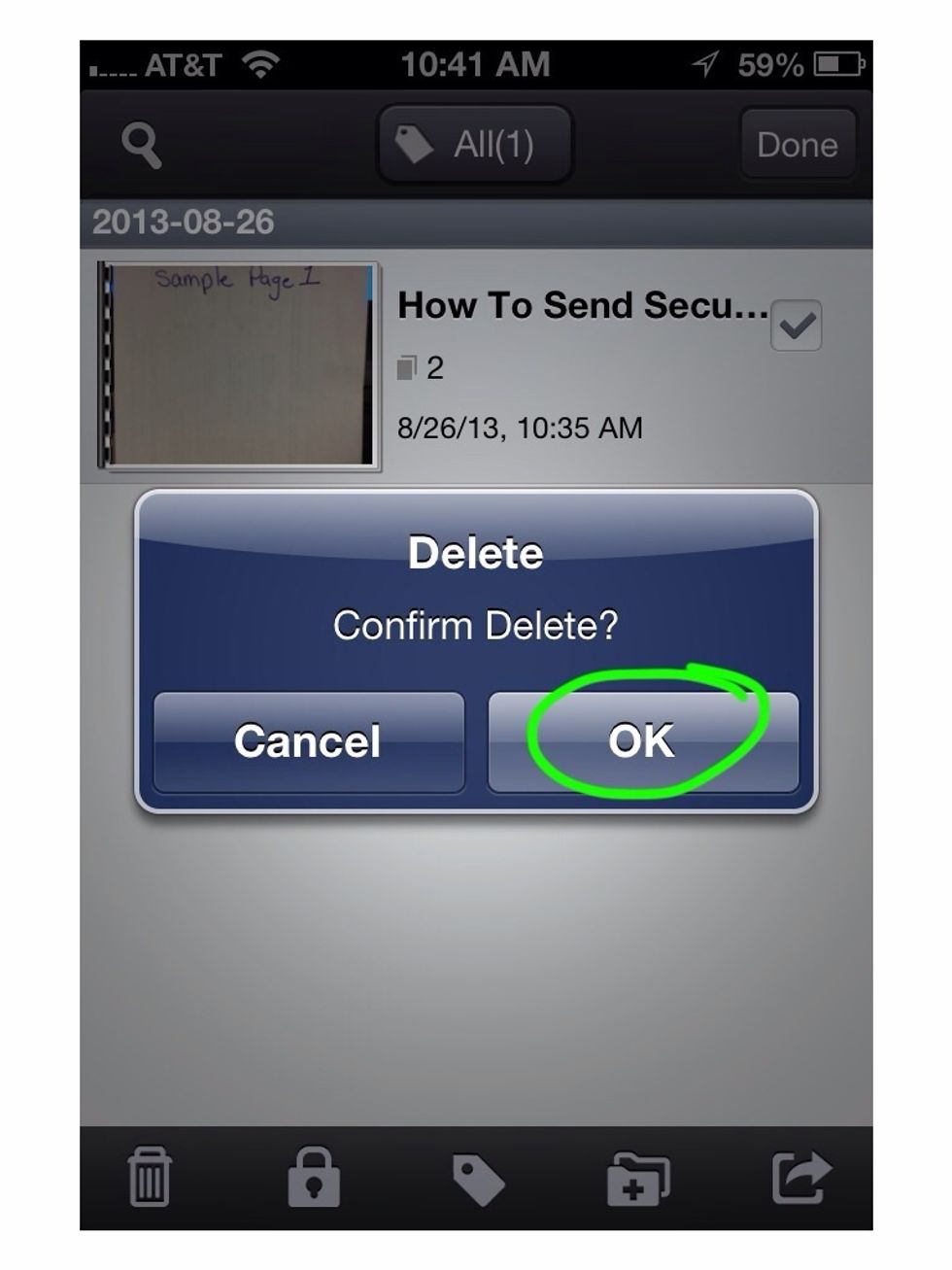 Touch the Okay button to delete. You are done!