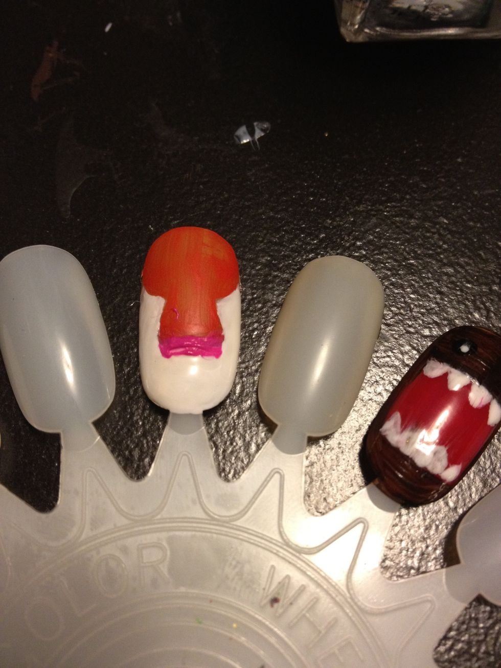 Touch up the pink nose if needed