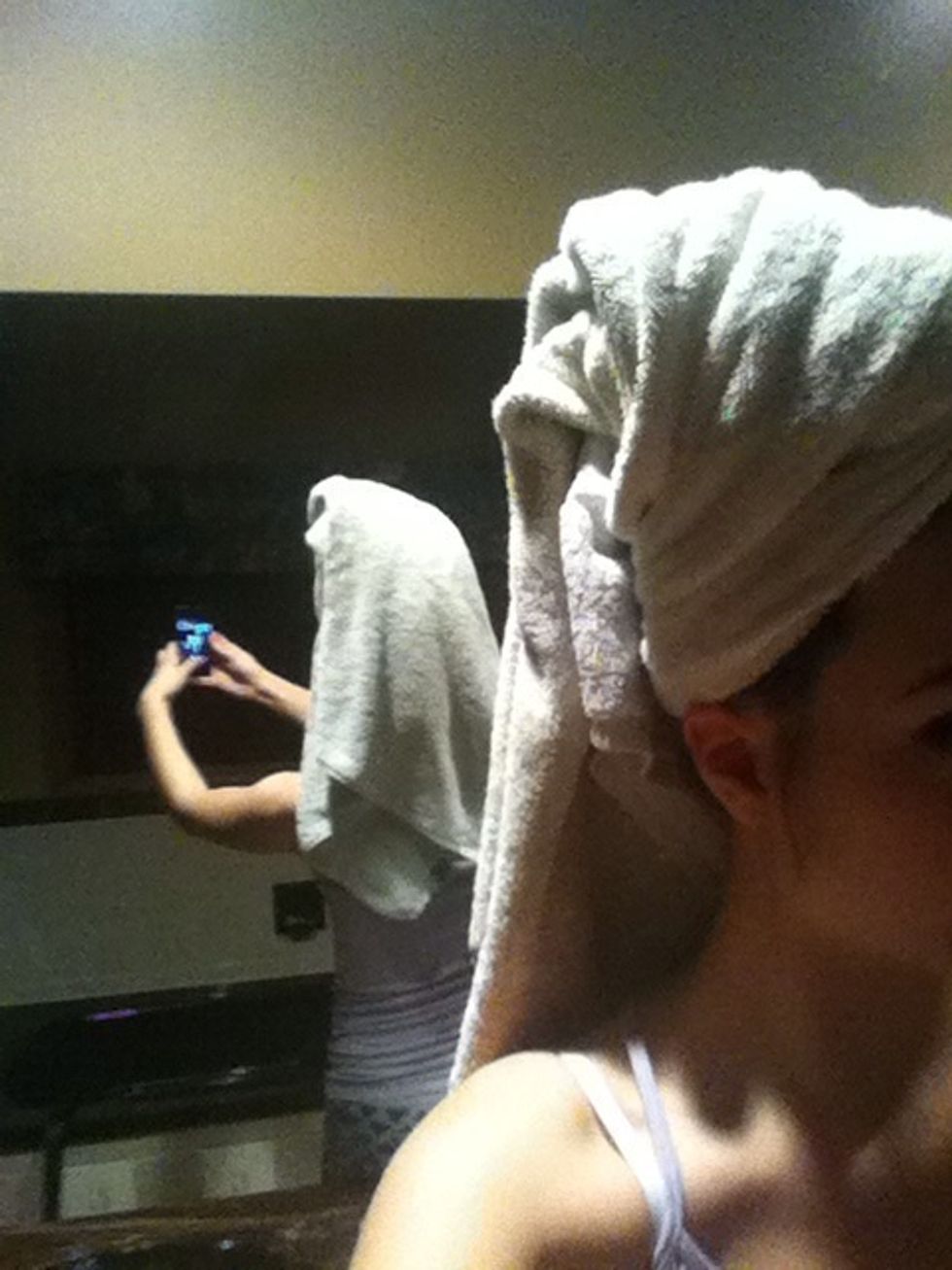 Towel dry your hair after you get out of the shower