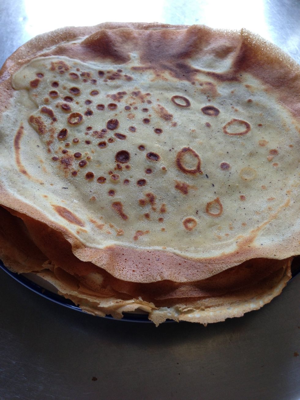 Tower of lovely gorgeous pancakes. Put jam, Nutella, a banana, lemon curd or just eat it without anything! Good luck!