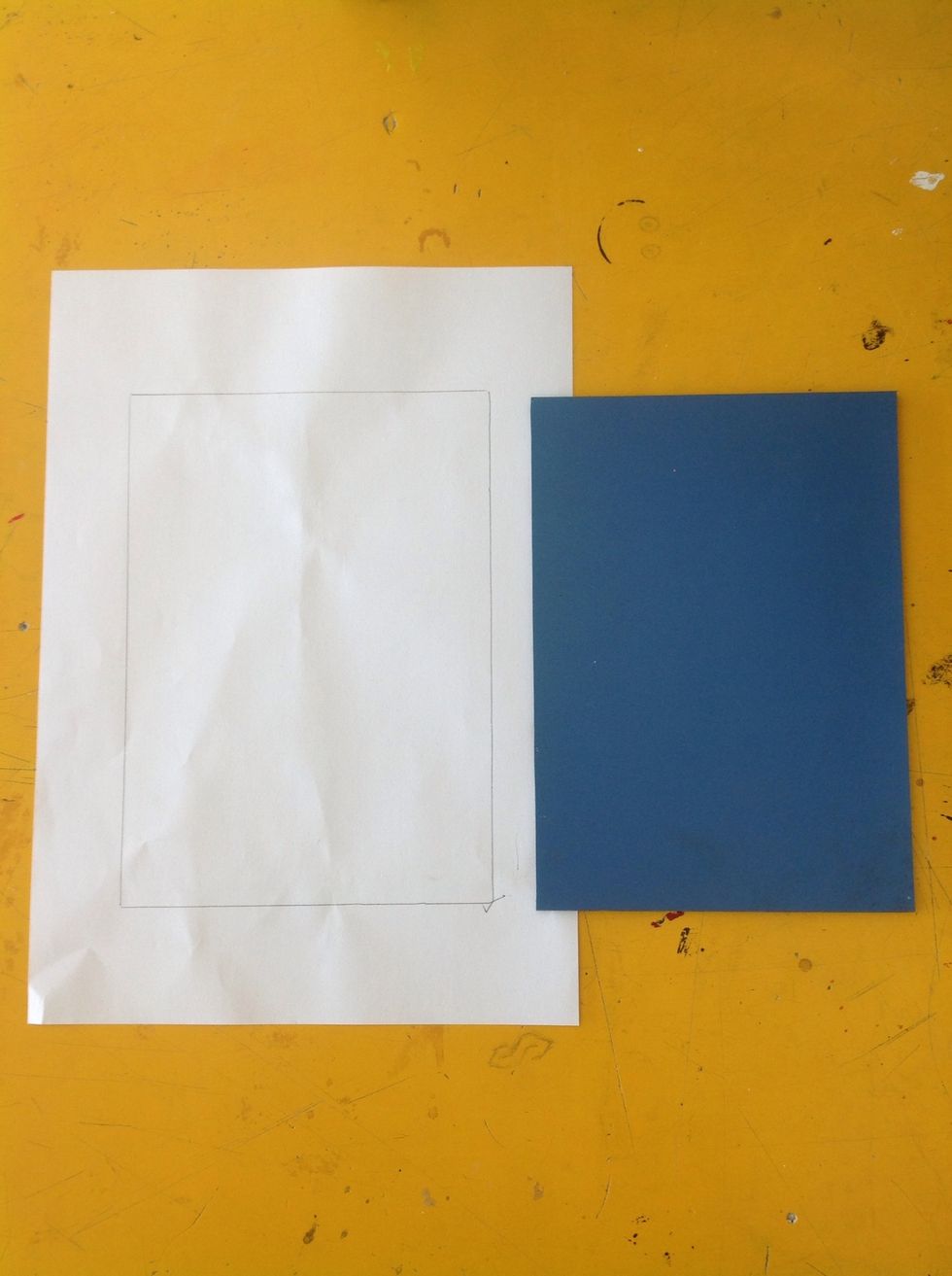 Trace around your Lino on a piece of paper so that your design will be the same size as your Lino.