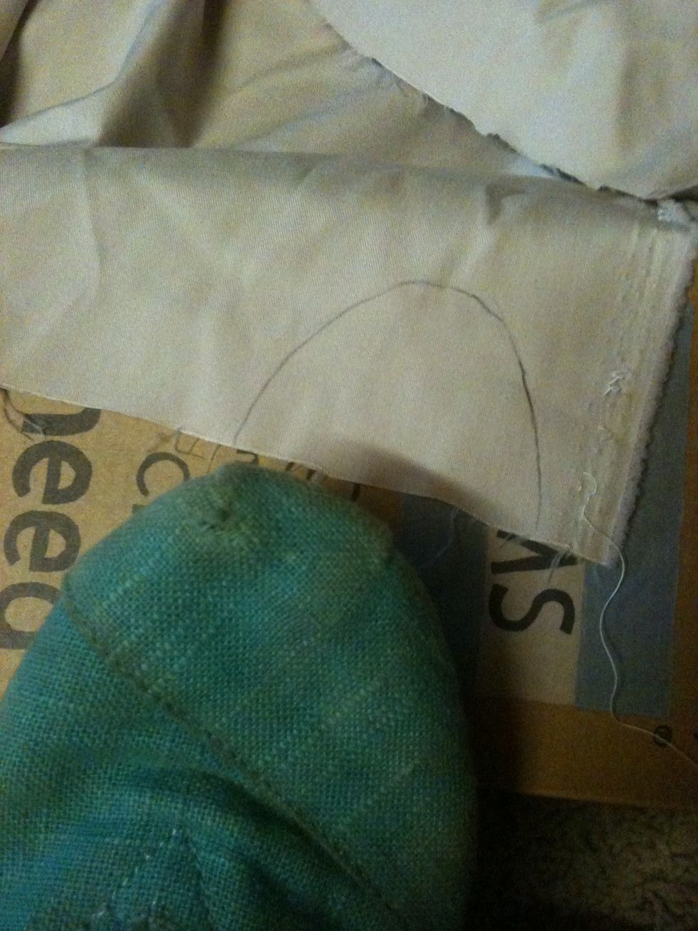 Trace out the "toe" of your TOM onto your fabric. Then cut out your patch.