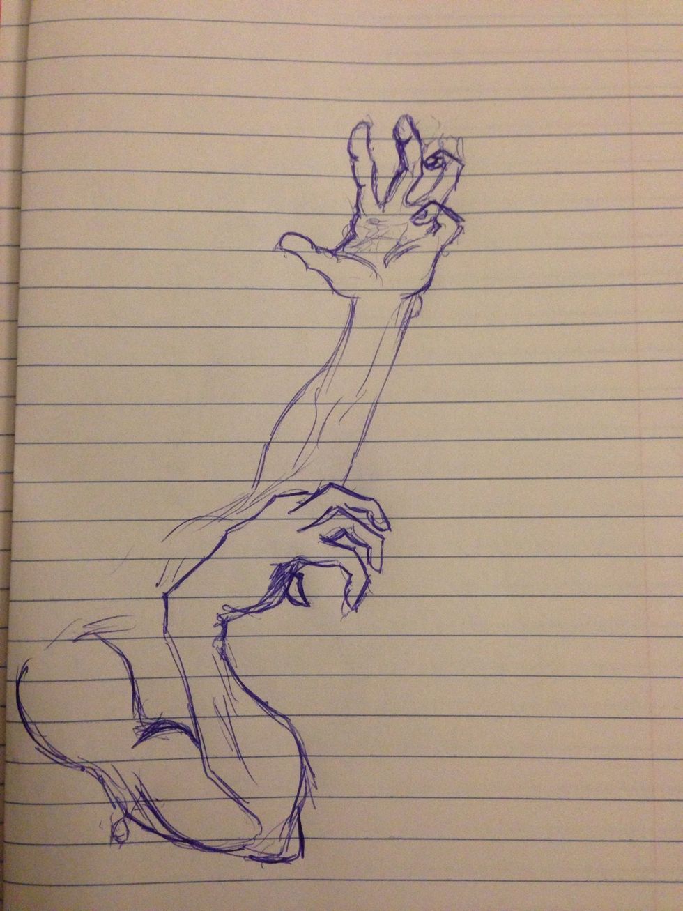 Trace over and let your hand doodle a sketch. Don't think about what it's supposed to look like. Just let your hand draw and fix later