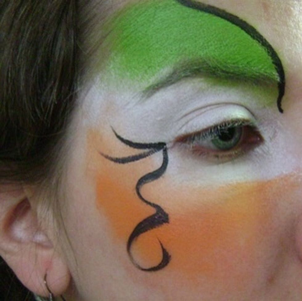 Trace some lines around your eyes.