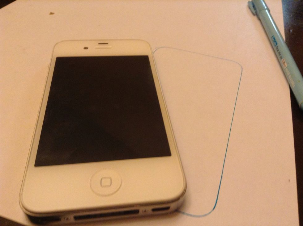 Trace the backside of your iphone