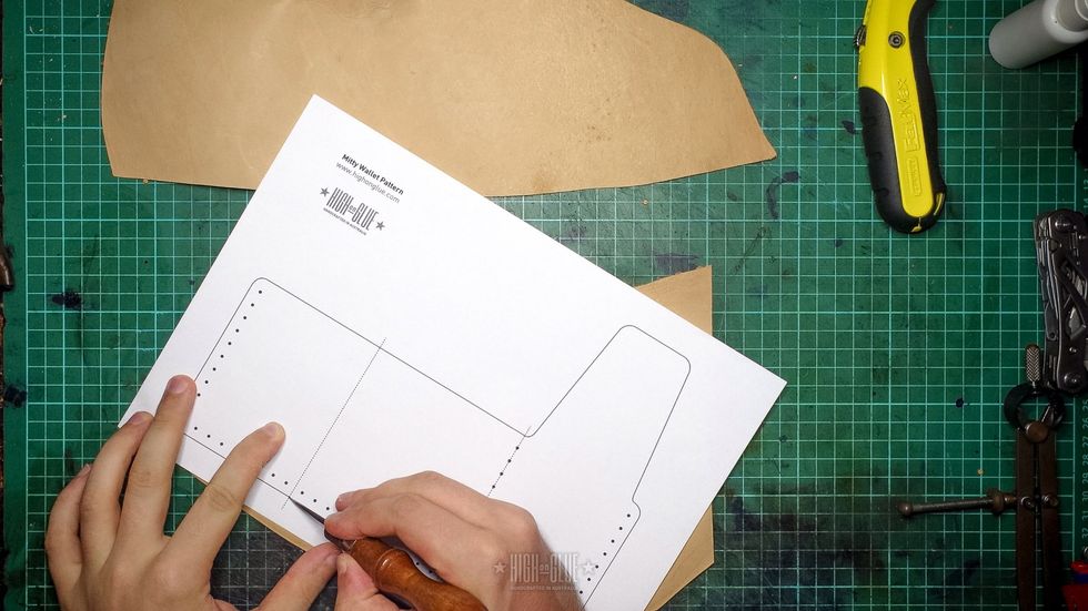 Trace the pattern including the stitching hole markings (on one side)