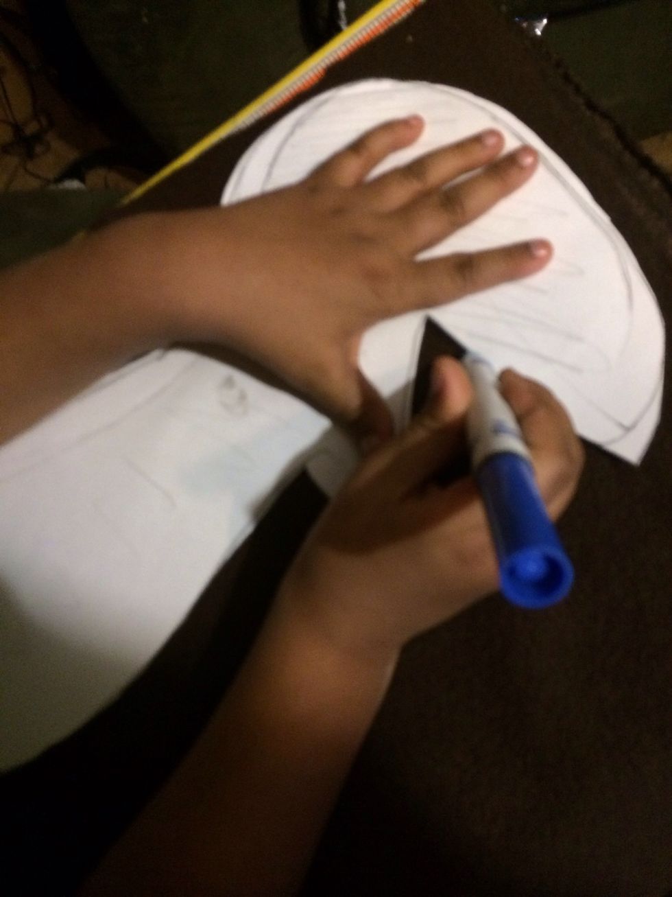 Trace the pattern on to the fleece.