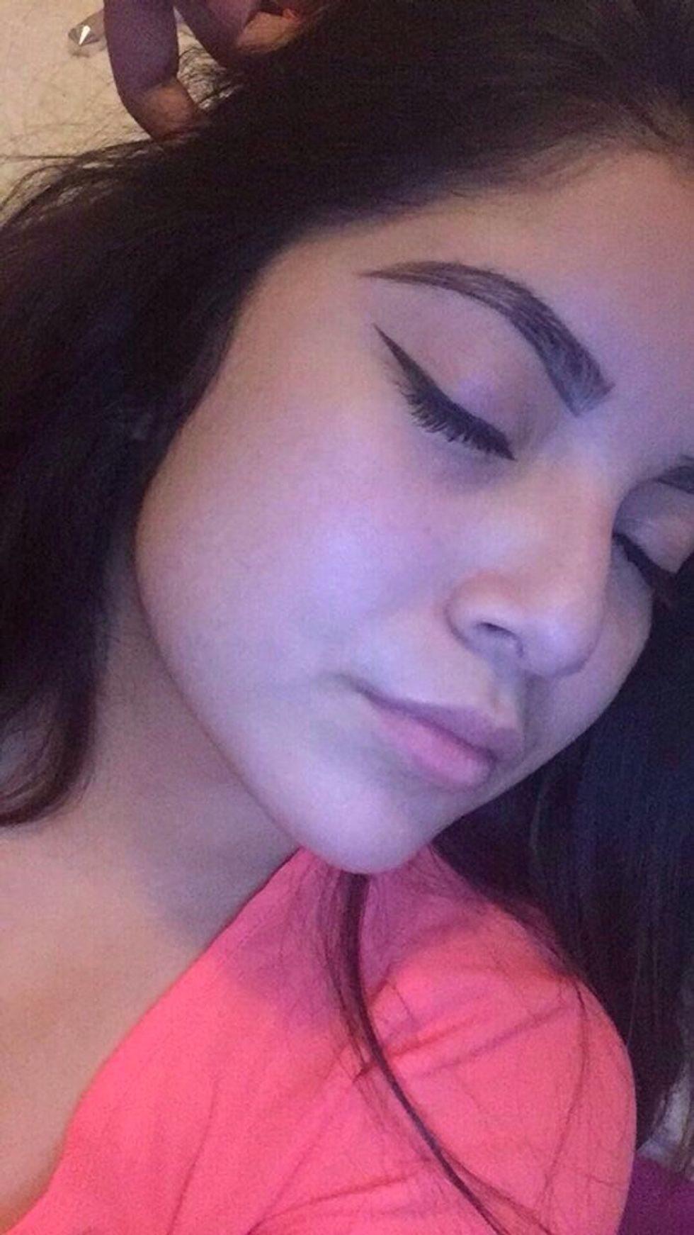 Trace the stencil to create the baseline for the brow.