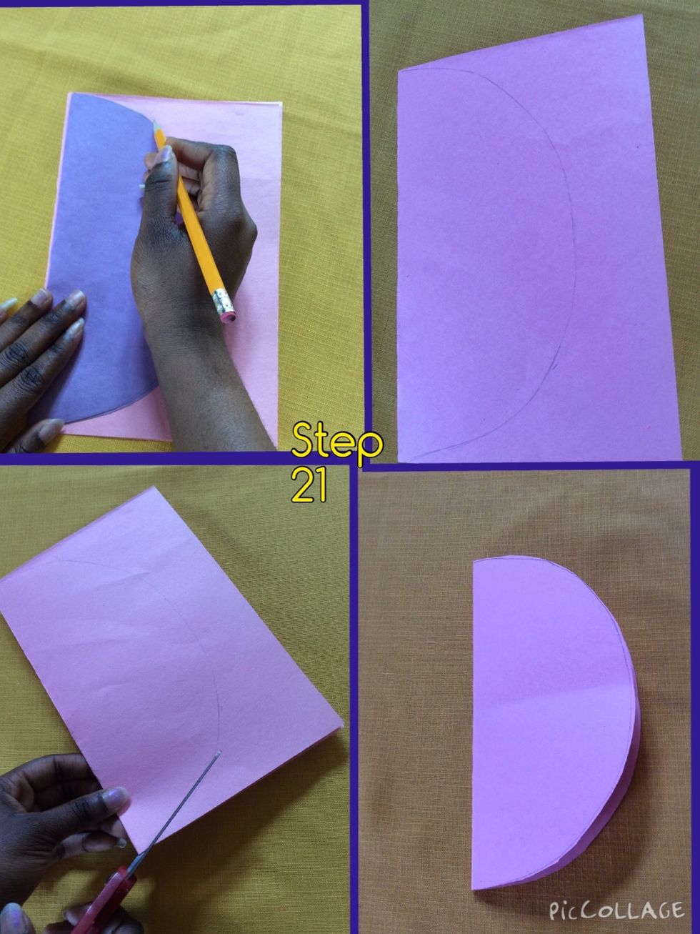 Trace the template on 1 ornament paper and cut out the ornament paper out.Do this for all 15 ornament papers.