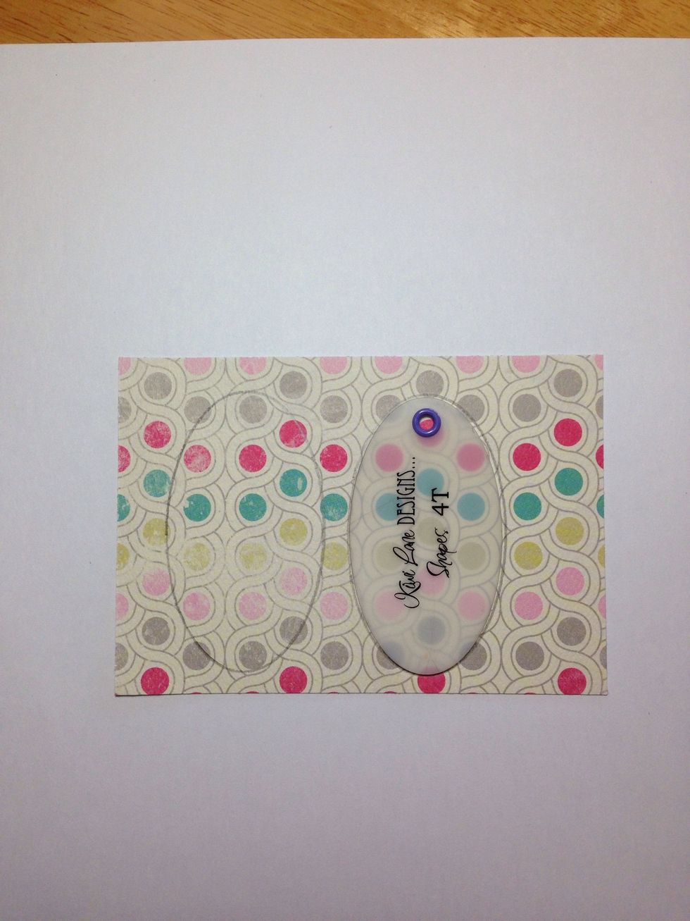 Trace two inner bunny ears using KLD Tiny Shapes Template 4T.