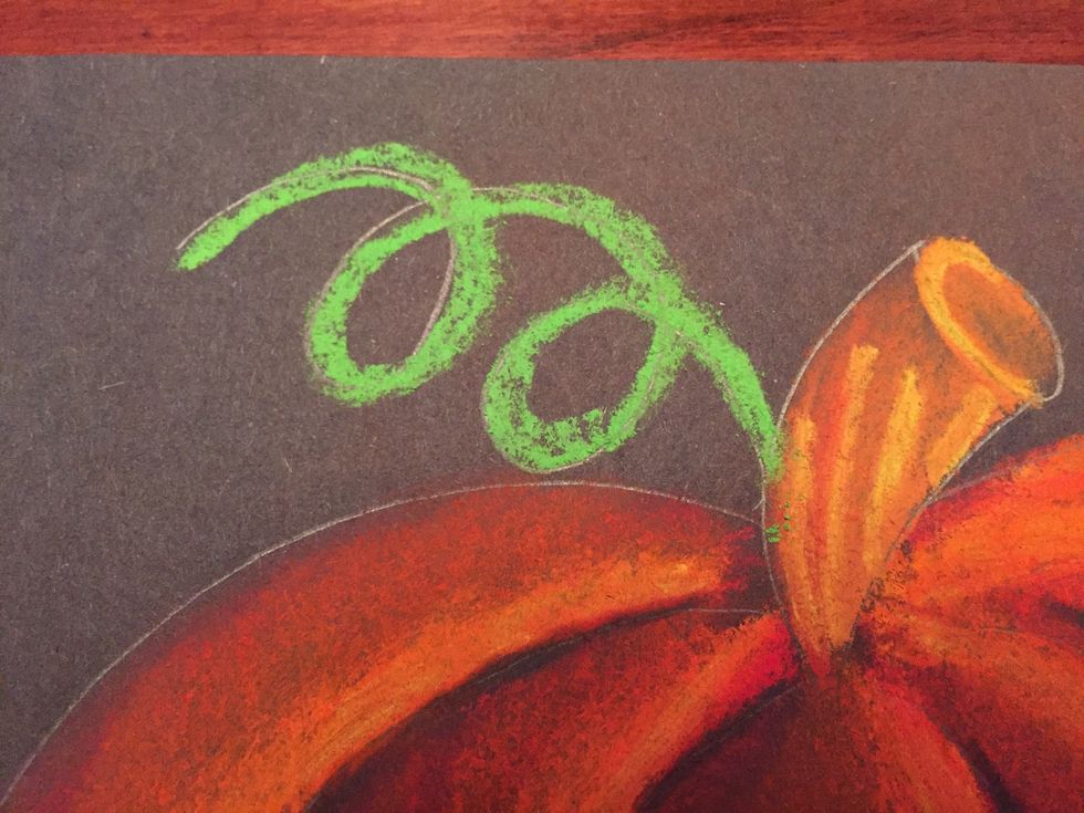 Trace vine with green.