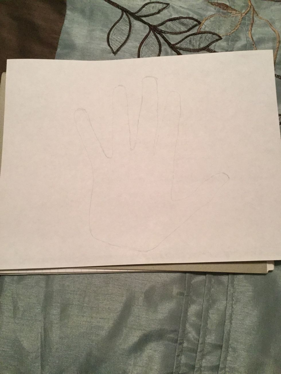 Trace your hand (and yes, I switched hands)