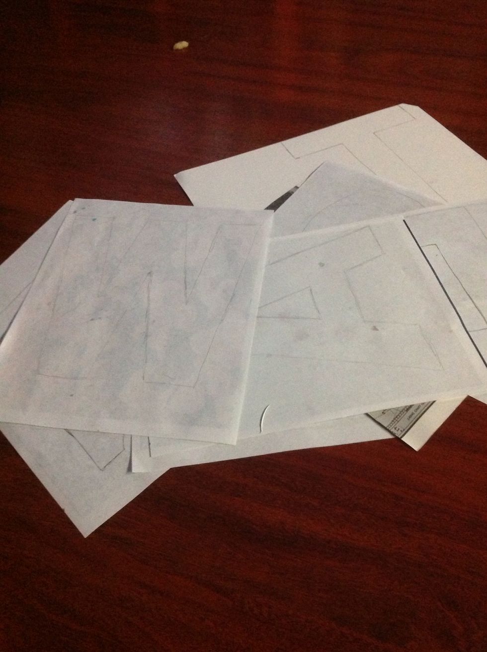 Trace your letters *remember to trace them backwards if you're tracing on the back of the photos