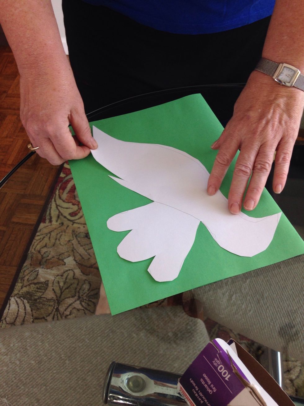 Trace your template onto folded 12 x18 construction paper.