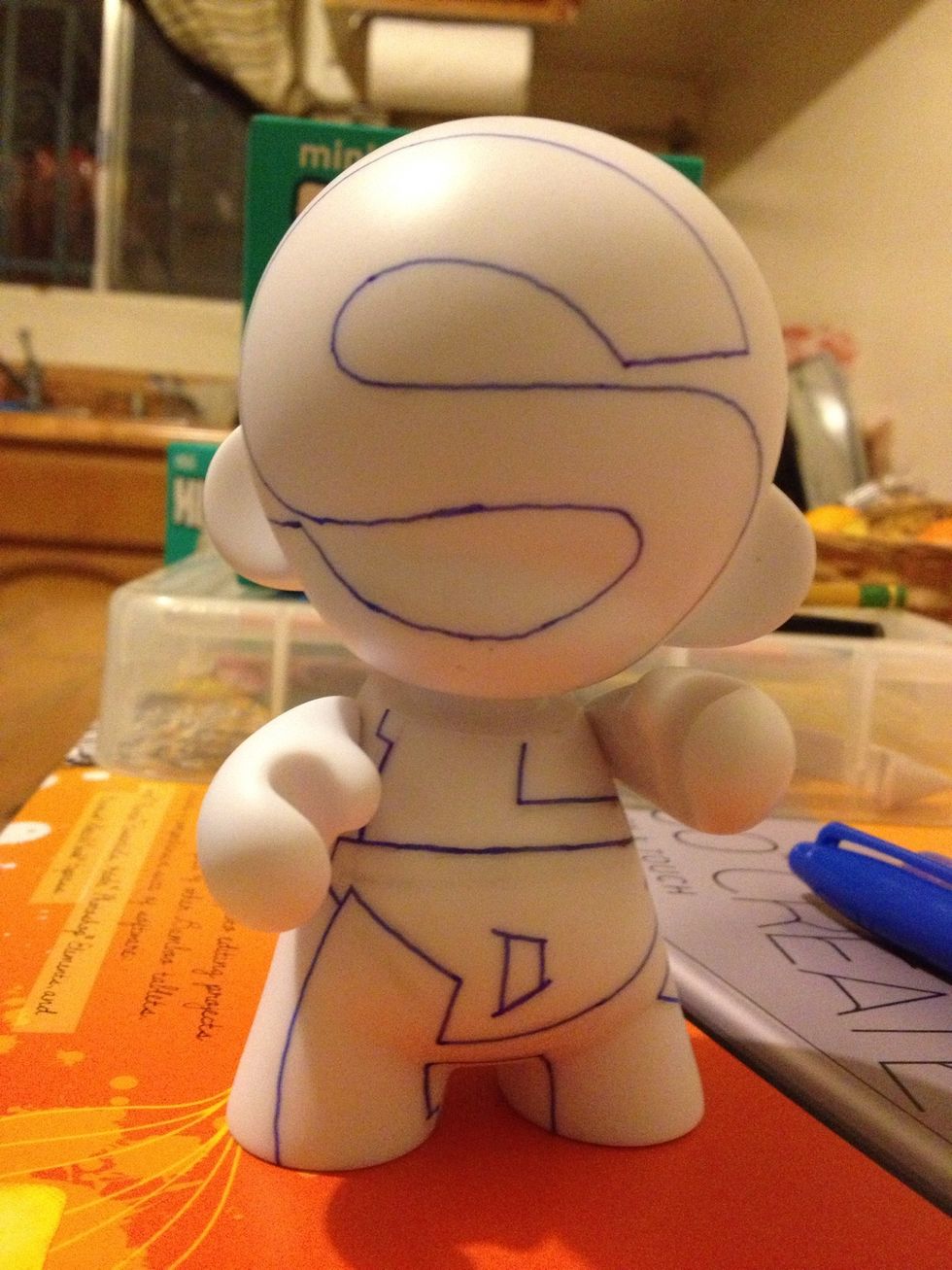 Traced my design with a fine top sharpie.