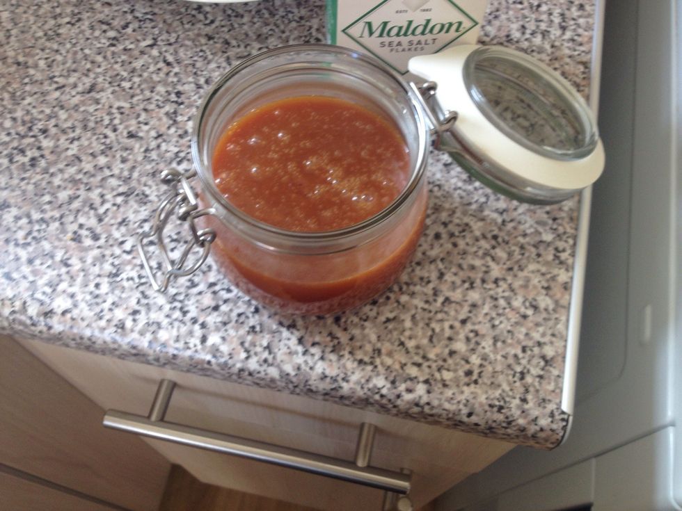 Transfer it to a jar.