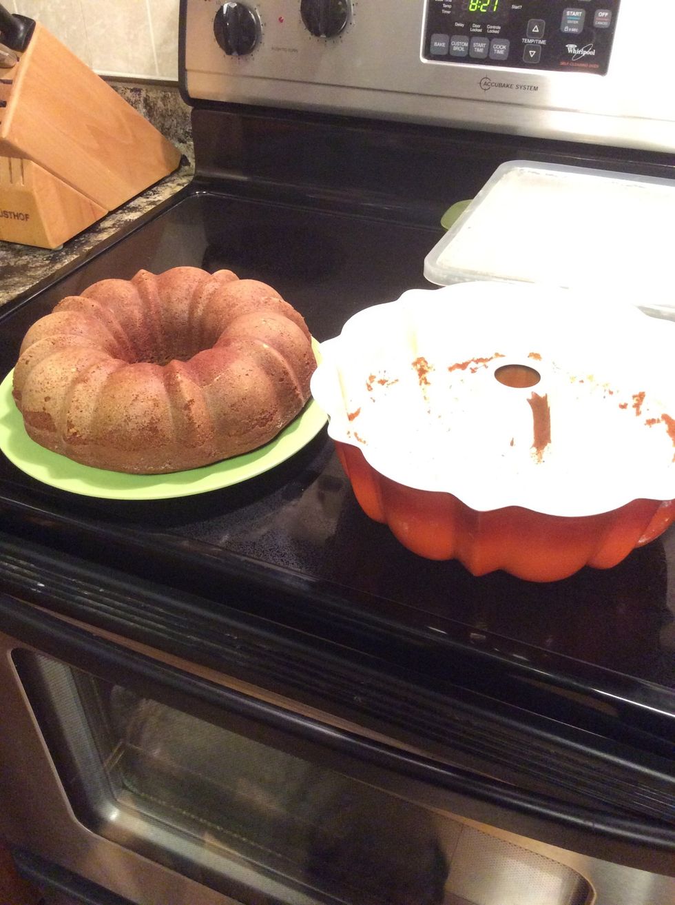 Transfer the cake to a plate