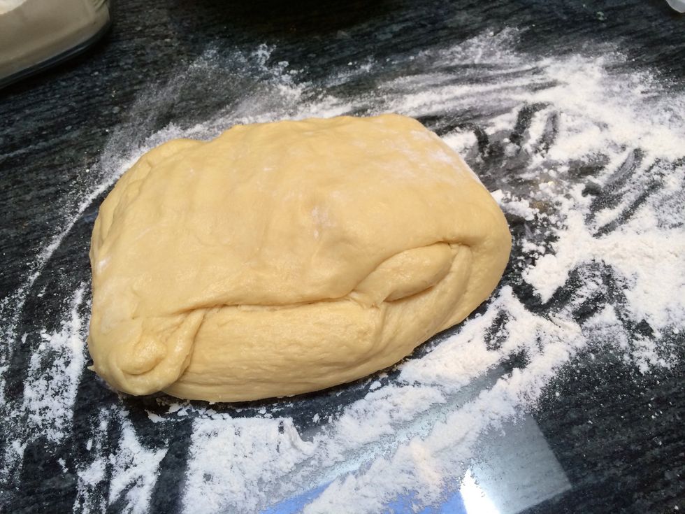Transfer the dough onto a lightly floured surface. Knead a few turns until smooth.