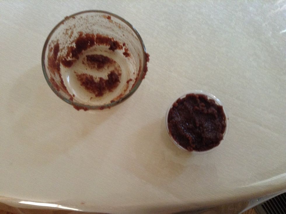 Transfer the lip scrub into a storage container