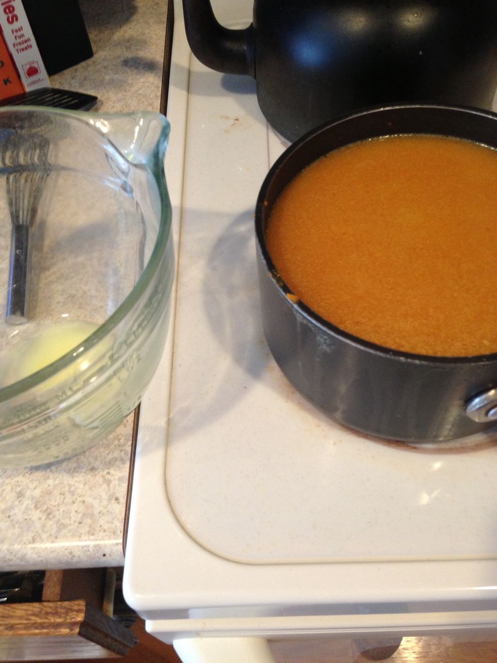 Transfer the soup into a container ( I used the bowl from the chicken stock)