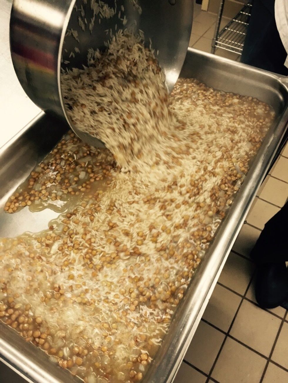 Transfer to a hotel pan.