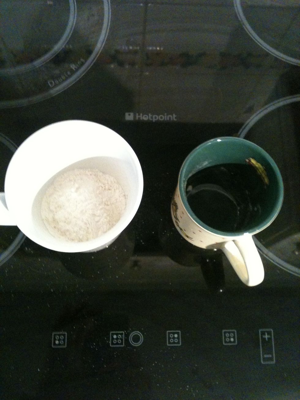 Transfer to the larger mug.